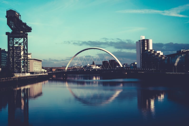 Clyde arc bridge in Glasgow