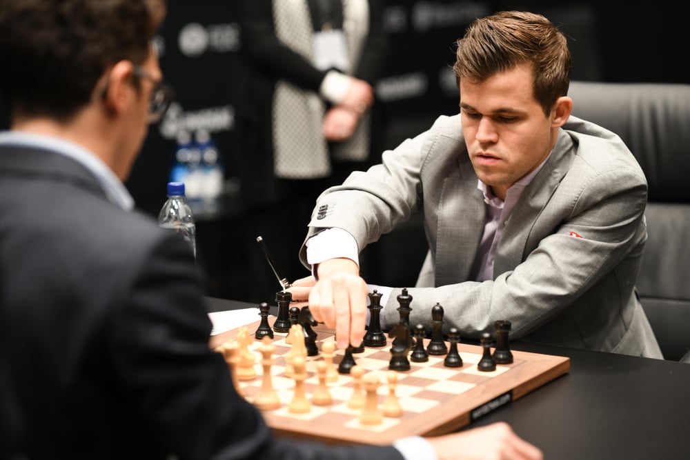 World Chess Champion Magnus Carlsen during a game