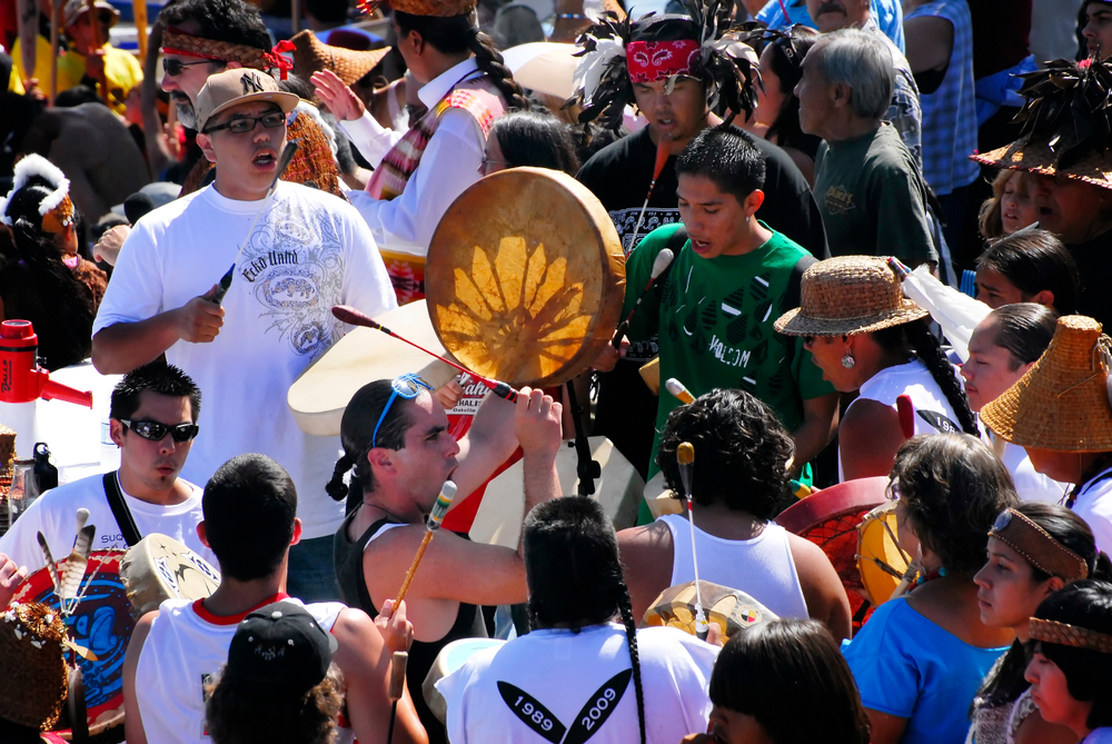 Suquamish tribe members gathered together